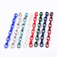 Akryl kæde, Aftagelig & du kan DIY, flere farver til valg, 18.50x11.50x4.50mm, Ca. 5Strands/Bag, 1m/Strand, Solgt af Bag