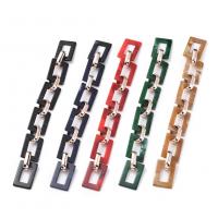 Akryl kæde, du kan DIY, blandede farver, 25.5x17.5x2.5mm,18.5x11.5x4.5mm, Ca. 10Strands/Bag, Ca. 1m/Strand, Solgt af Bag