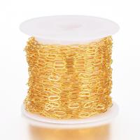 Brass Oval Chain gold color plated DIY golden nickel lead & cadmium free Approx Sold By Spool