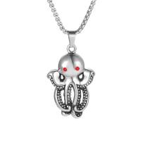 Titanium Steel Pendants Octopus polished DIY & micro pave cubic zirconia & for man original color Sold By PC