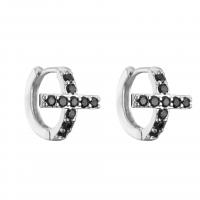 Cubic Zirconia Micro Pave Brass Earring plated micro pave cubic zirconia & for woman Sold By Pair