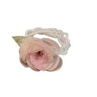 Ponytail Holder Cloth with Plastic Pearl Flower Korean style & for woman 100mm Sold By PC