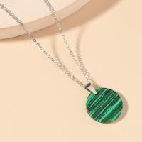 Zinc Alloy Jewelry Necklace with Malachite fashion jewelry & for woman nickel lead & cadmium free Length Approx 19.96 Inch Sold By PC