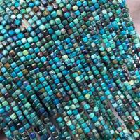 Pedra natural Phoenix grânulos, miçangas, Quadrado, polido, DIY & facetada, azul, 3-3.5mm, vendido para Aprox 38 cm Strand