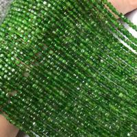 Spodumenit Perle, Quadrat, poliert, DIY & facettierte, grün, 3-3.5mm, verkauft per ca. 38 cm Strang