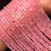 quarzo rosa perla, Quadrato, lucido, DIY, rosa, 4x4mm, Venduto per Appross. 38 cm filo