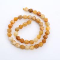 Jade Yellow Beads Round polished Star Cut Faceted & DIY yellow Sold Per Approx 14.96 Inch Strand