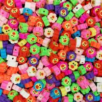 Polymer Clay Gyöngyök, Virág, DIY, kevert színek, 10mm, Kb 100PC-k/Bag, Által értékesített Bag