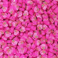 Polymer Clay Beads Heart DIY pink 10mm Approx Sold By Bag