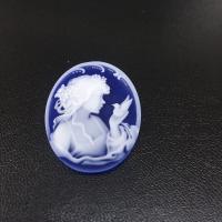 Fashion Resin Cabochons Oval embossed DIY blue Sold By PC