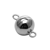 Magnetyczne zapięcie srebrne, Srebro 925, Koło, jednopasmowe, 8mm, otwór:około 1.5mm, sprzedane przez PC
