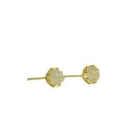 Brass Stud Earring with Resin gold color plated Korean style & for woman 7mm Sold By Pair