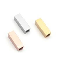 Rustfrit stål rør perler, 304 rustfrit stål, Rektangel, du kan DIY, flere farver til valg, 15x5x5mm, Hole:Ca. 3.5mm, Solgt af PC
