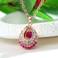 Zinc Alloy Jewelry Necklace with 1.97inch extender chain fashion jewelry & micro pave cubic zirconia & for woman nickel lead & cadmium free Length Approx 15.75 Inch Sold By Bag