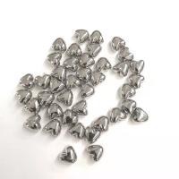 Perles en plastique revêtue de cuivre, plastique revêtu de cuivre, coeur, Placage de couleur platine, DIY, 10x11mm, 200PC/lot, Vendu par lot