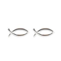 Zinc Alloy Stud Earring Fish silver color plated fashion jewelry & for woman & hollow nickel lead & cadmium free Sold By Pair