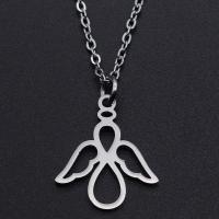 Titanium Steel Necklace Angel Vacuum Ion Plating Unisex & hollow Length Approx 40 cm Sold By Bag
