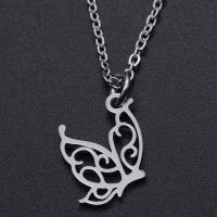 Titanium Steel Necklace Butterfly Vacuum Ion Plating Unisex & hollow Length Approx 40 cm Sold By Bag