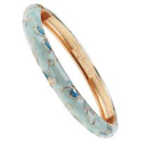 Zinc Alloy Bangle gold color plated Hand-Painted Enamel Glaze & with flower pattern & for woman nickel lead & cadmium free Sold By PC
