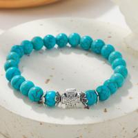 Fashion Turquoise Bracelets Zinc Alloy with turquoise fashion jewelry & for woman nickel lead & cadmium free Length Approx 6.77 Inch Sold By PC