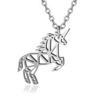 Titanium Steel Necklace Unicorn Vacuum Ion Plating Unisex & hollow Length Approx 40 cm Sold By Bag