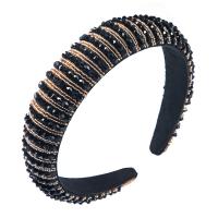 Haarbanden, Doek, met Kristal, voor vrouw, meer kleuren voor de keuze, 130x30mm, Verkocht door PC