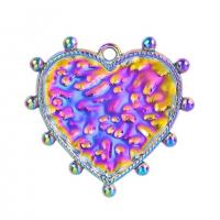 Zinc Alloy Heart Pendants colorful plated Unisex nickel lead & cadmium free Length Approx 50 cm Sold By PC