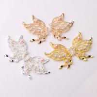 Zinc Alloy Brooch Finding with Plastic Pearl Butterfly rack plating DIY & hollow nickel lead & cadmium free Sold By PC