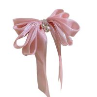 Hair Barrettes Cloth with Plastic Pearl Bowknot fashion jewelry & for woman Sold By PC