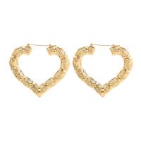 Zinc Alloy Lever Back Earring Heart gold color plated & for woman Sold By Pair