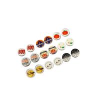 Halloween Jewelry Bead Wood Flat Round printing DIY & Halloween Jewelry Gift mixed colors 20mm Sold By PC