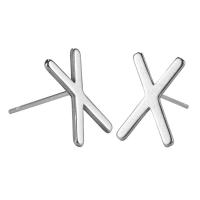 Stainless Steel Stud Earrings 304 Stainless Steel Letter X fashion jewelry & for woman original color Sold By Pair
