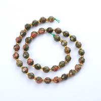 Unakite Beads, Runde, poleret, du kan DIY & forskellig størrelse for valg & facetteret, blandede farver, Solgt Per Ca. 14.96 inch Strand