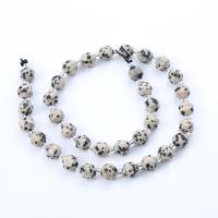 Perles dalmatiens, Dalmate, Rond, poli, DIY & normes différentes pour le choix & facettes, couleurs mélangées, Vendu par Environ 14.96 pouce brin