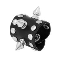 Cowhide Bracelet with Iron & Zinc Alloy polished fashion jewelry & Unisex black Sold By PC