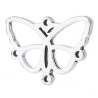 Zinc Alloy Connector Butterfly antique silver color plated DIY & 2/2 loop & hollow nickel lead & cadmium free Approx 1.5mm Sold By KG