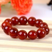 Red Agate Bracelets Round for woman red 14mm Approx Sold By Strand