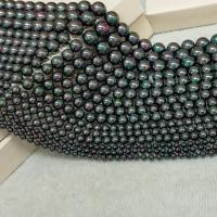South Sea Shell Beads Shell Pearl Round plated DIY black nickel lead & cadmium free Sold Per Approx 14.96 Inch Strand