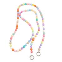 Mobile Phone Lanyard Acrylic Round epoxy gel for woman multi-colored 1200mm Sold By PC