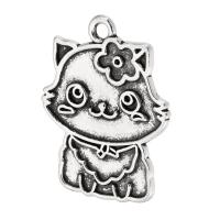 Zinc Alloy Animal Pendants Cat antique silver color plated Unisex nickel lead & cadmium free Approx 2mm Sold By KG