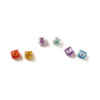 Alphabet Akril gyöngyök, kézi, DIY, több színt a választás, 6x6mm, Kb 100PC-k/Bag, Által értékesített Bag