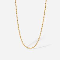 Stainless Steel Necklace Chain 304 Stainless Steel with 5cm extender chain Vacuum Ion Plating Adjustable & fashion jewelry & for woman golden 2mm Length 39.5 cm Sold By PC