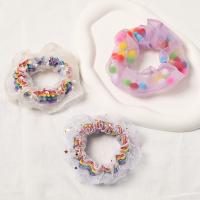 Hair Scrunchies Organza Round & for woman mixed colors 100mm Sold By PC