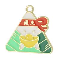 Zinc Alloy Enamel Pendants Triangle gold color plated Unisex mixed colors nickel lead & cadmium free Approx 2mm Approx Sold By Bag