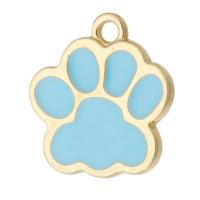 Zinc Alloy Enamel Pendants Claw gold color plated Unisex blue nickel lead & cadmium free Approx 2mm Approx Sold By Bag