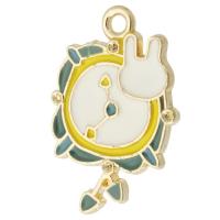 Zinc Alloy Enamel Pendants gold color plated Unisex mixed colors nickel lead & cadmium free Approx 2mm Approx Sold By Bag