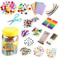 Plastic DIY Early Child Educational Toys with Polypropylene Fiber Silk & Feather & PET & Wood & Iron mixed colors Sold By Set