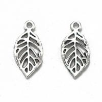 Zinc Alloy Leaf Pendants antique silver color plated DIY & hollow nickel lead & cadmium free Sold By PC