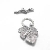 Zinc Alloy Toggle Clasp Leaf antique silver color plated DIY nickel lead & cadmium free Sold By Pair