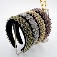 Haarbanden, Katoenfluweel, met Spons, mode sieraden & voor vrouw & met strass, meer kleuren voor de keuze, 150x40x165mm, Verkocht door PC